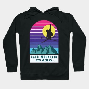 Ski Bald Mountain Idaho Retro Sunset Hoodie